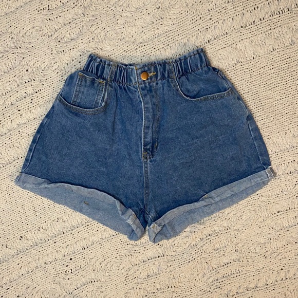High Waisted Jean Shorts - Picture 1 of 2
